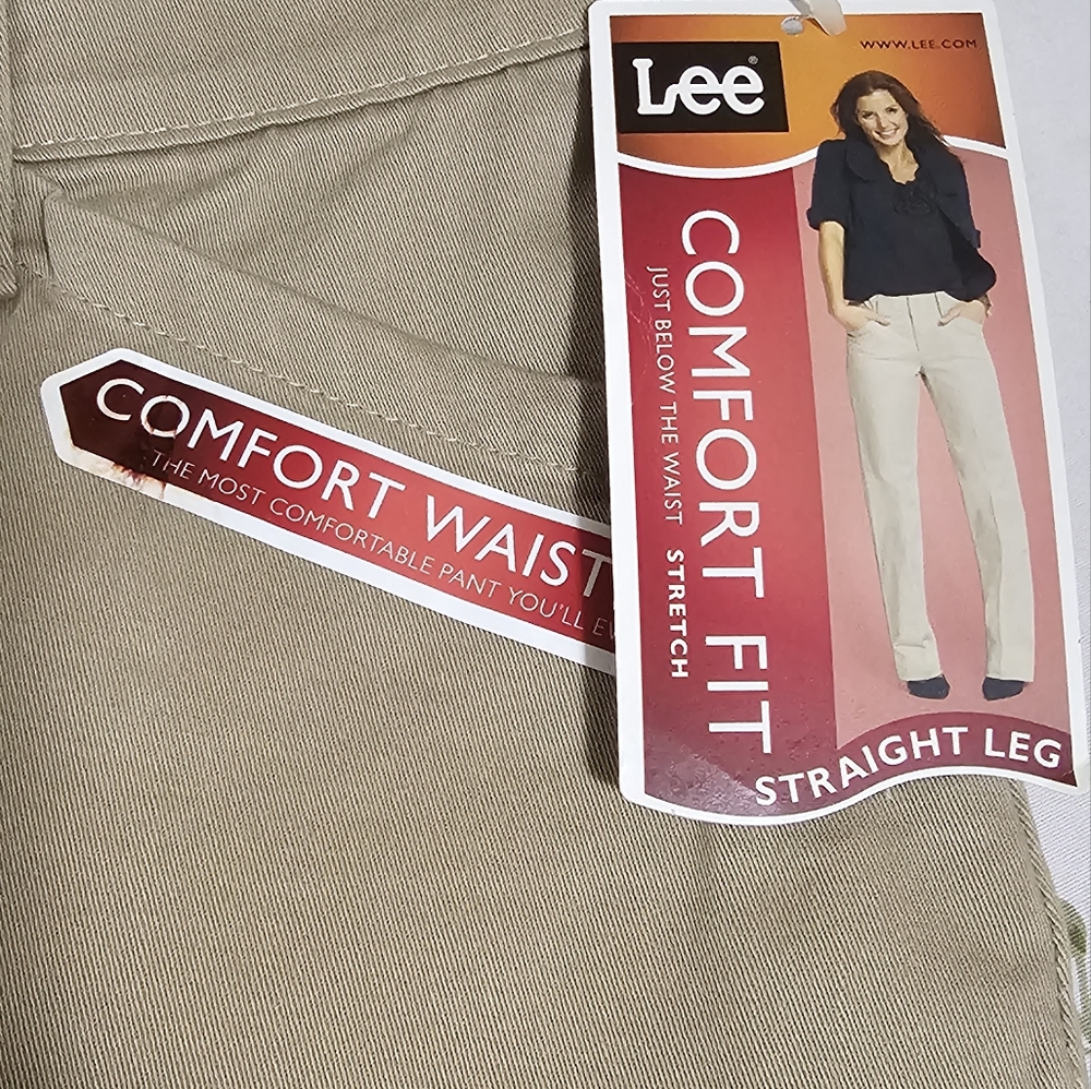 LEE COMFORT FIT Women's Light Khaki Pants 10P - Picture 4 of 7